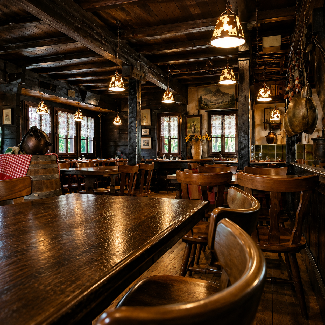Salle intérieure du Chalet Suisse